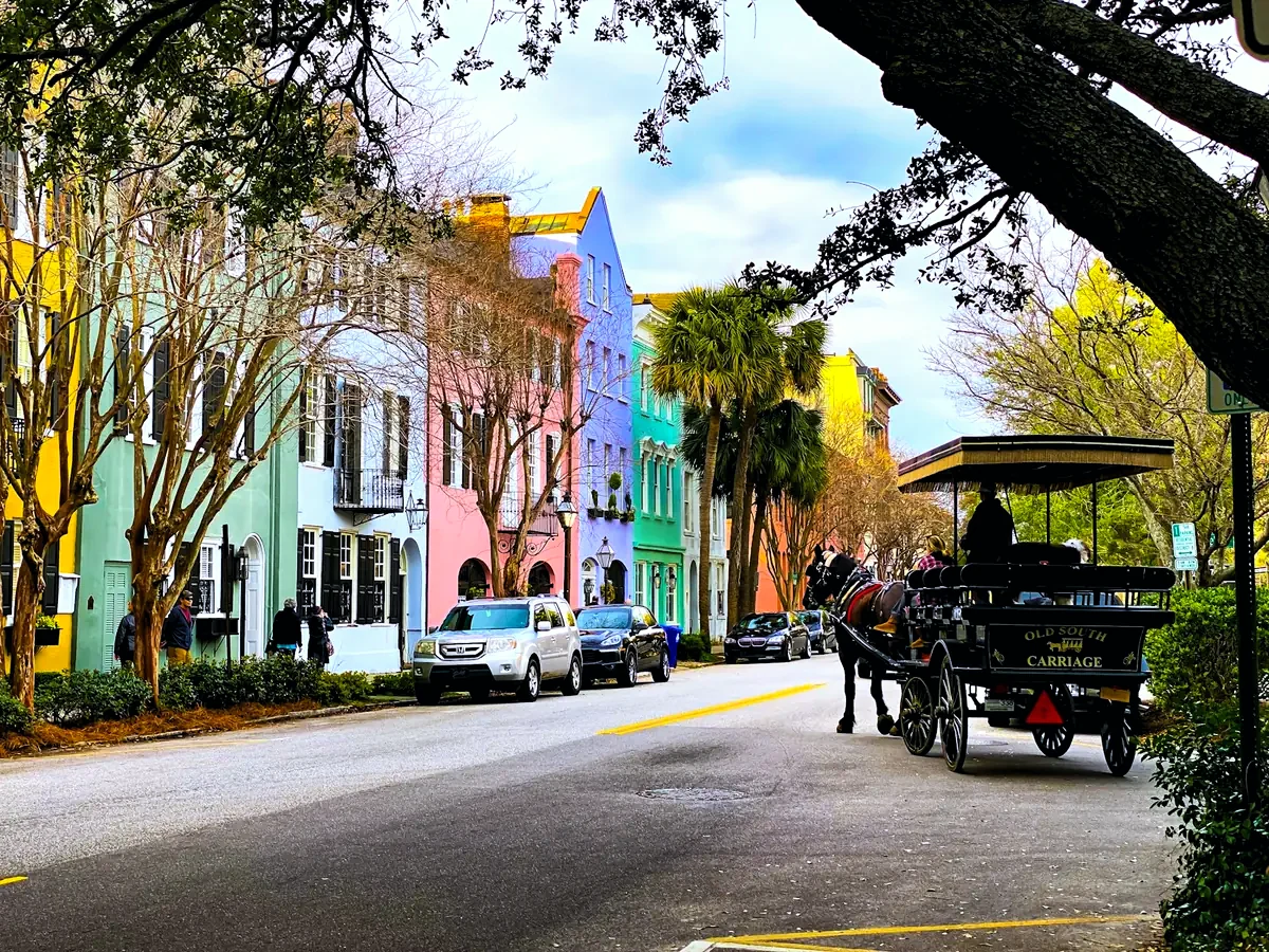 Rainbow Row houses on East Bay Street in Charleston